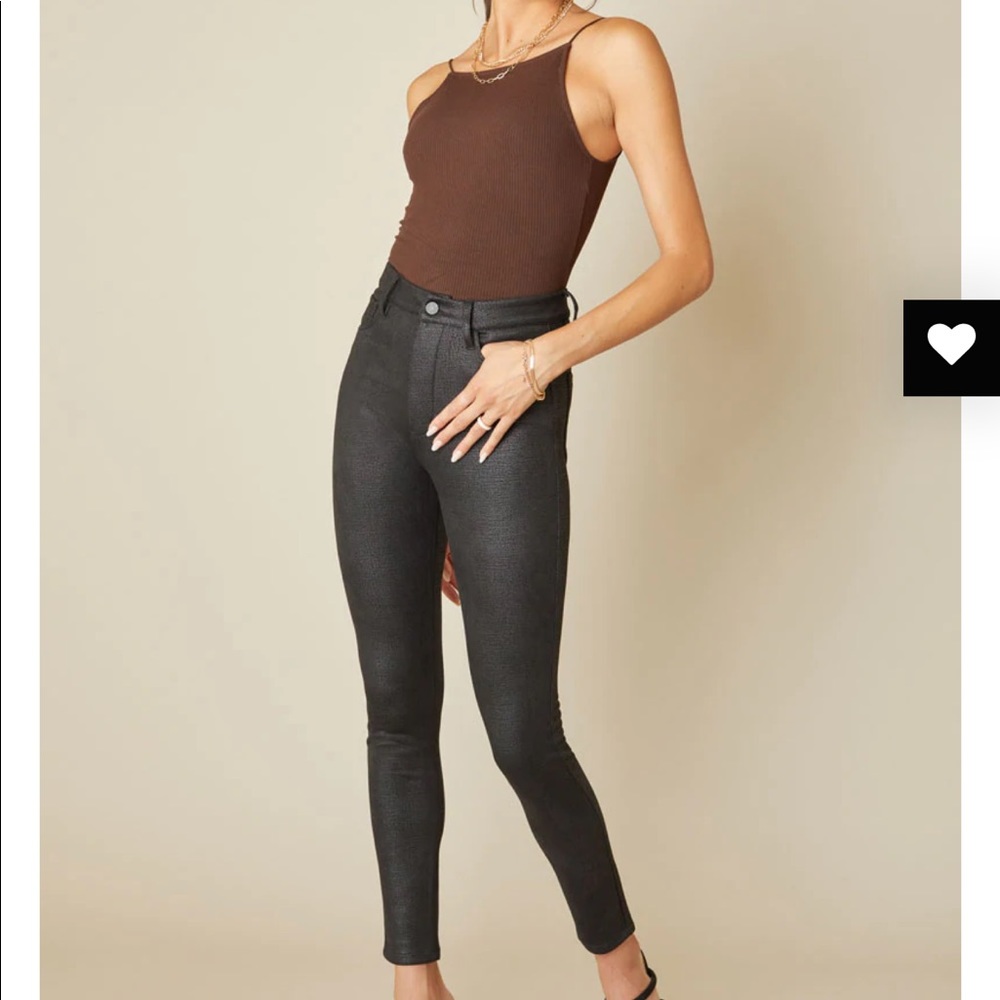 NWT Kancan Carly Ultra High Rise Faux Leather Super Skinny Pants 26